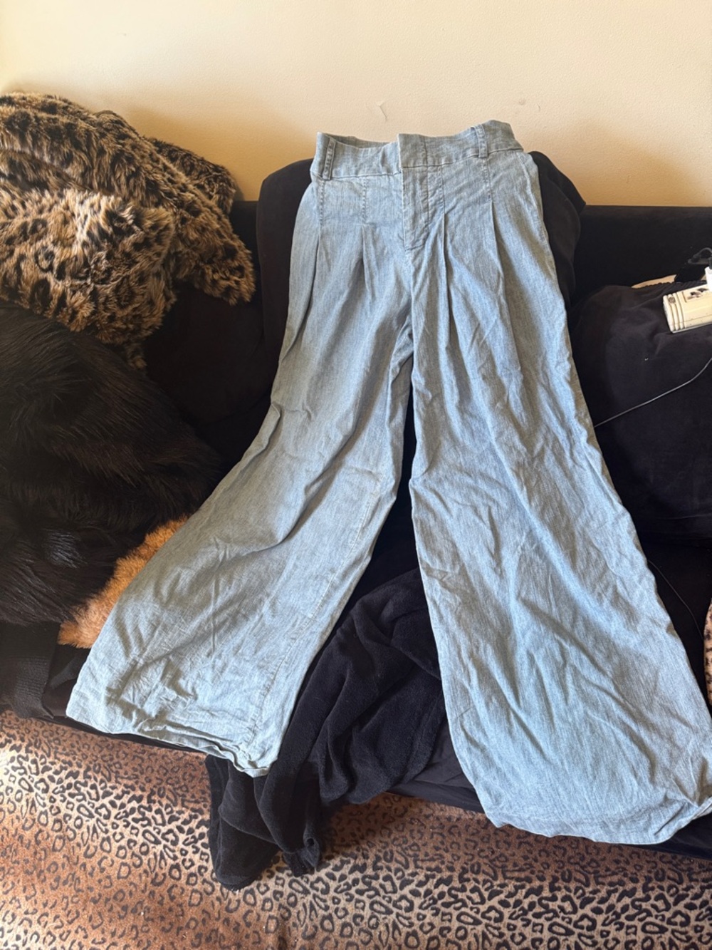 Alice + Olivia Light Blue Wide Leg Jeans